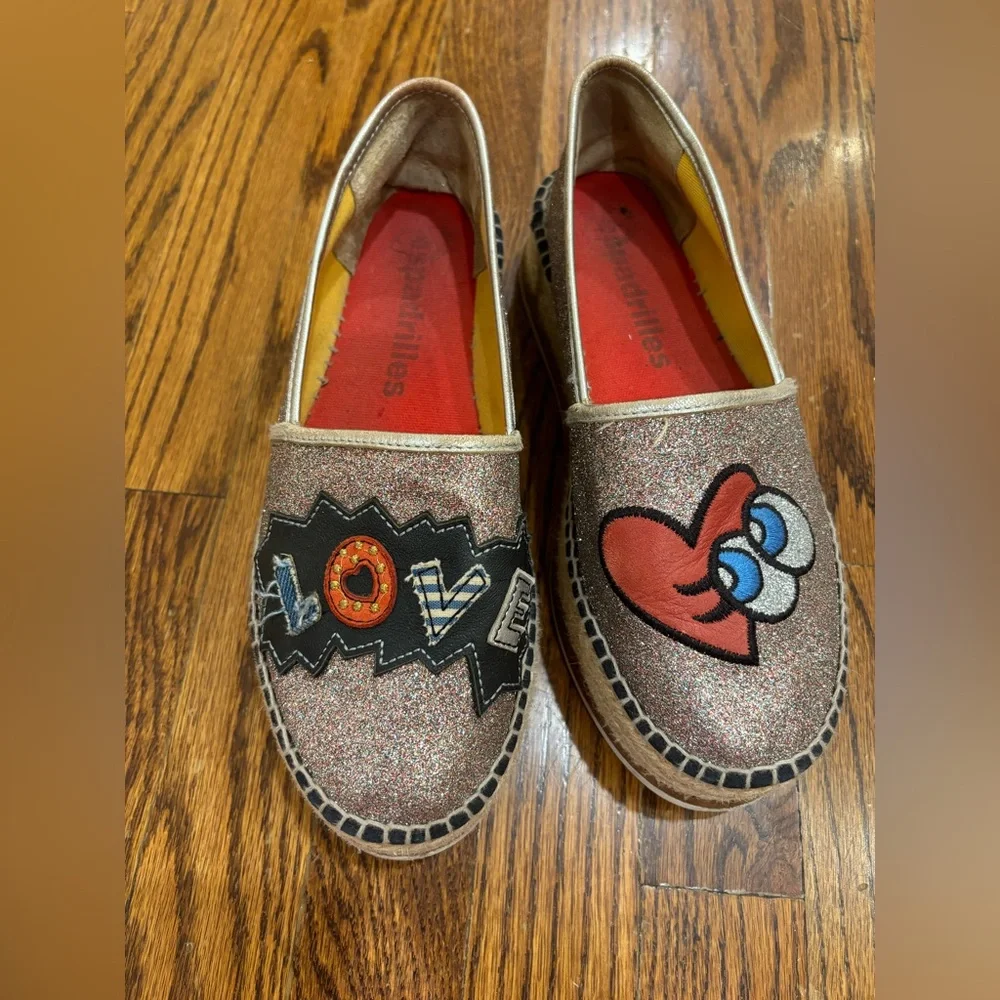 Detailed multicolor platform espadrilles - Picture 1 of 9